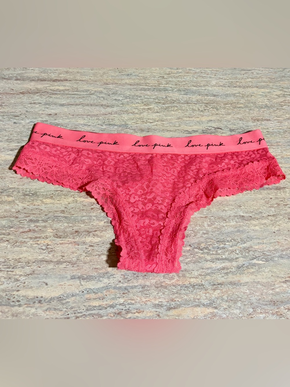 NWOT PINK Victoria’s Secret Love PINK Lace Cheekster Panty